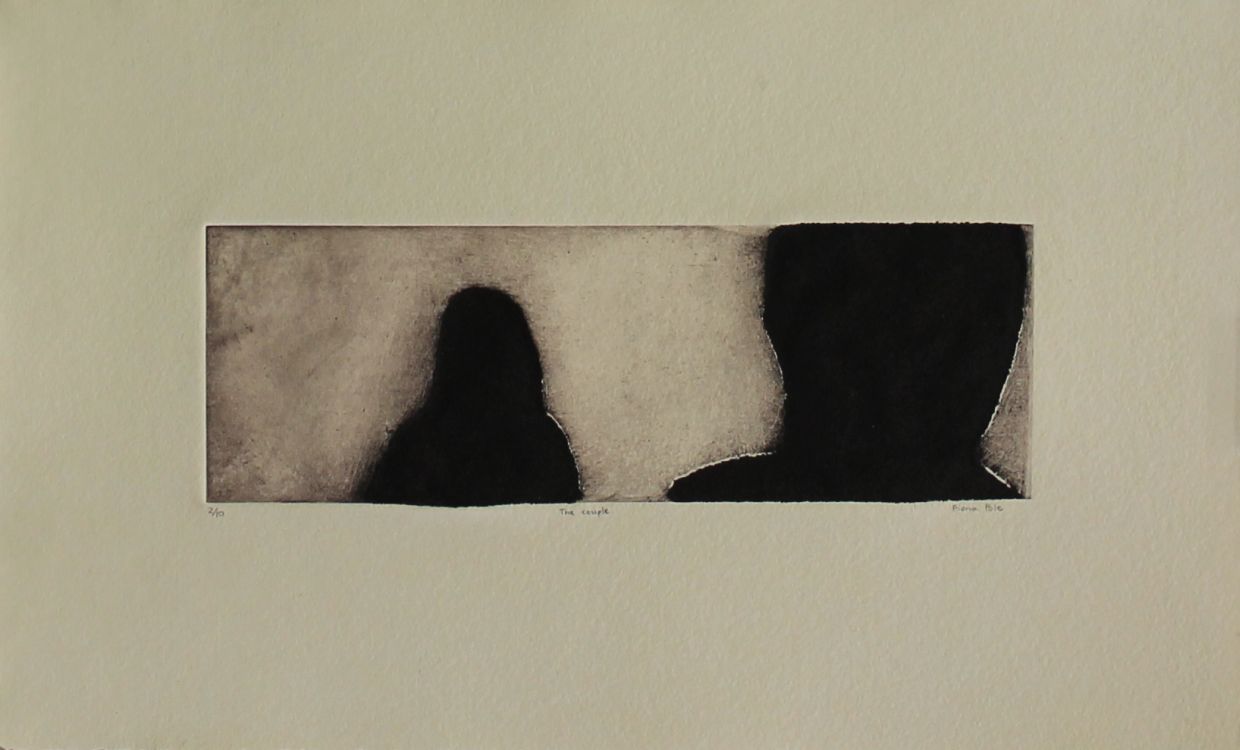 Click the image for a view of: The couple. 2014. Carborundum print. Edition 10